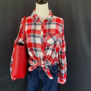 Honey Punch Peek-a-boo shoulder Flannel CA